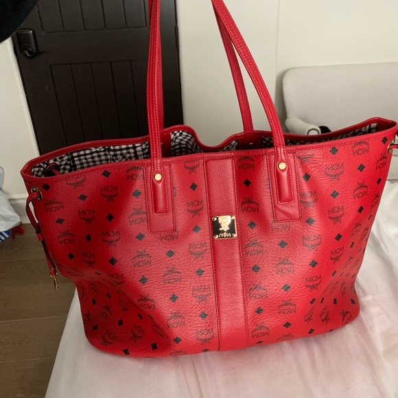 MCM Bags | Mcm Red Tote Bag | Poshmark